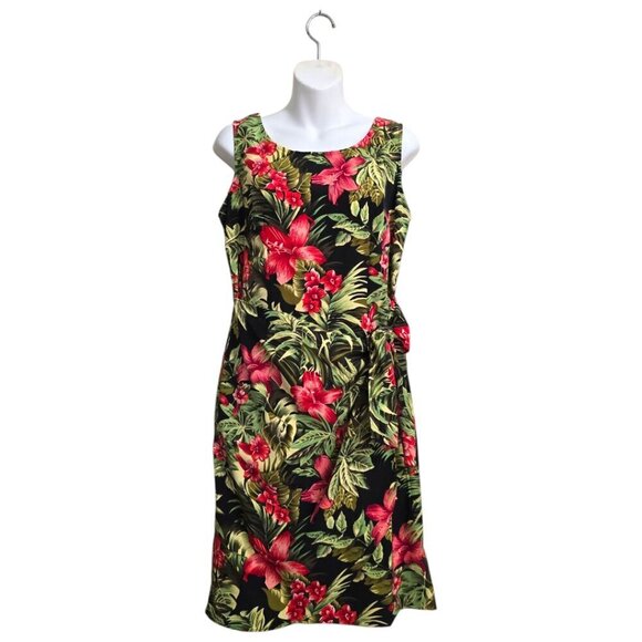 Melissa Harper Tropical Floral Waist Tie Wrap Dress Sz 8 - Picture 1 of 9